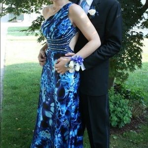 Floor Length (Maxi) Prom Dress (Blue)